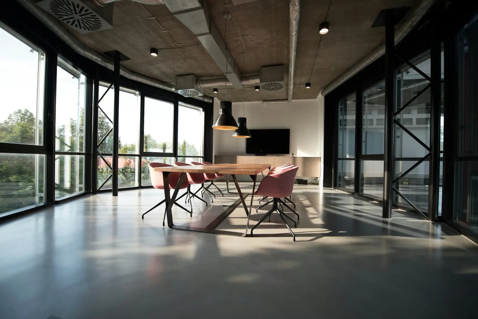 Premium interior meeting space prepared for smart building planning